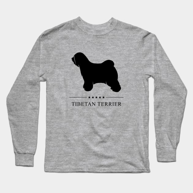 Tibetan Terrier Black Silhouette Long Sleeve T-Shirt by millersye